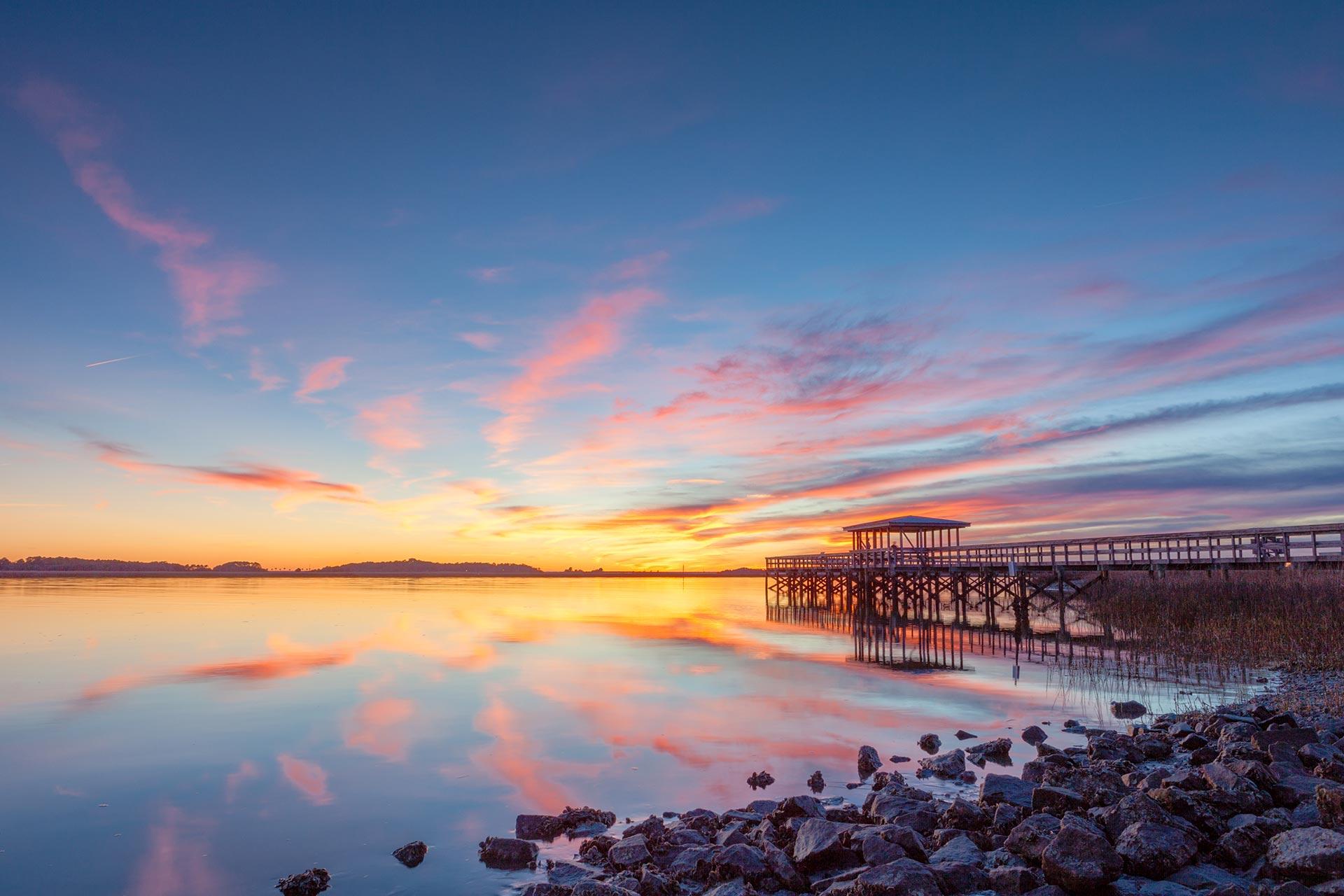 Sunset at the Boardwalk in Port Royal, South Carolina